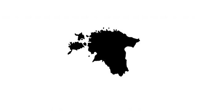 Estonian country map icon animated video