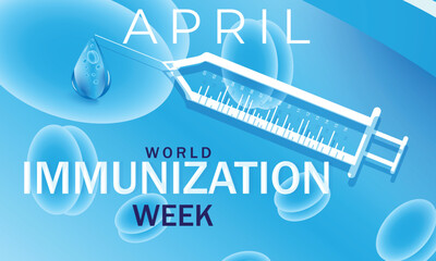 World Immunization Week. background, banner, card, poster, template. Vector illustration.