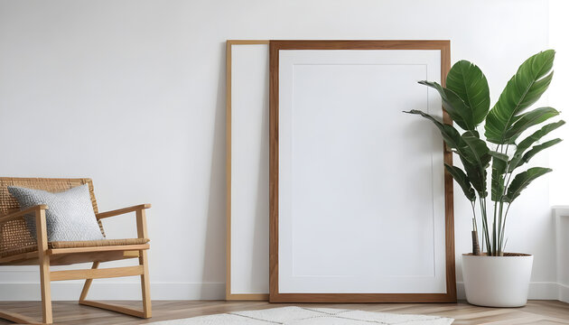frame-mockup-poster-on-the-wooden-floor-in-the-corner-of-the-living-room-leaning-on-the-white-wall