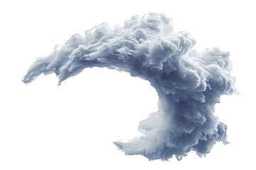resembles a wave or cloud with curling edges and swirls within its structure