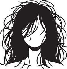 Cute Girl with disheveled hair Vector