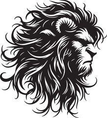 Lion With Long Messy Hair Vector 