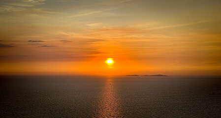 Evening sunset sea in Thailand concept of nature and beauty orange sunse