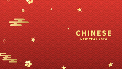 Happy Chinese New Year 2024 background, year of the dragon Chinese style background  , Flat Modern design , illustration Vector EPS 10 