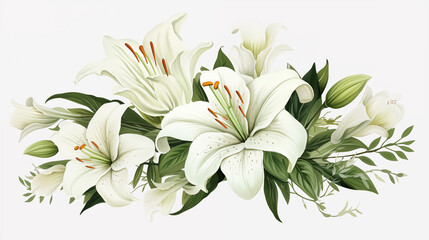 Fototapeta na wymiar flower decor elements wedding green and white