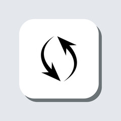 Repeat icon vector. Refresh sign symbol in trendy flat style. Reload arrow vector icon illustration in square isolated on gray background