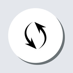 Repeat icon vector. Refresh sign symbol in trendy flat style. Reload arrow vector icon illustration in circle isolated on gray background
