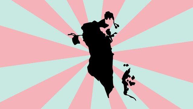 Animation of the Bahrain country map icon with a rotating background