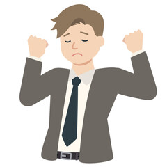 やる気が出ないビジネスマンのイラスト