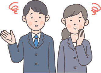 悩みがある会社員の上半身イラスト
