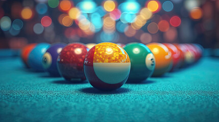billiard balls on a table	
 - obrazy, fototapety, plakaty