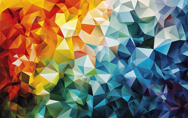 Abstract Design with Polygon Background and Vibrant Colors