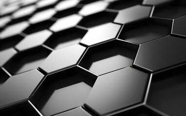 Geometric Pattern with Hexagons on a Black Background