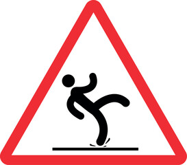 Caution slippery floor sign. Traffic signs and symbols.