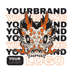 A Dragon head logo. This is vector illustration ideal for a mascot and tattoo or T-shirt graphic.	