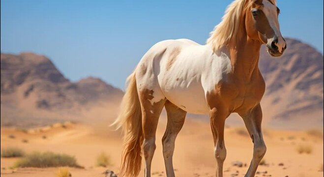 horses in the desert footage