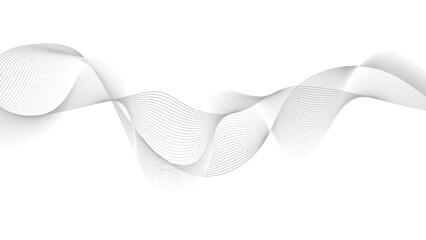 Vector Illustration of the gray pattern of lines abstract background. Vector illustration. Wave with lines created using blend tool. Curved wavy line, smooth stripe.