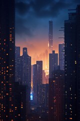 Fototapeta premium A City of Lights and Shadows