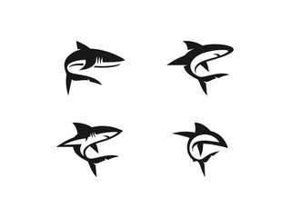 set of shark logo vector icon illustration, logo template