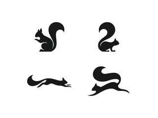 set of squirrel logo vector icon illustration, logo template © Rezaalfarid204