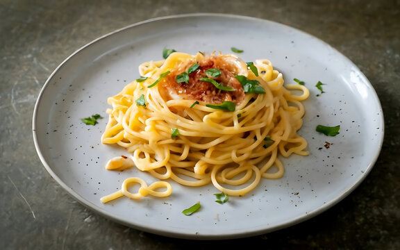 Capture the essence of Spaghetti Aglio E Olio in a mouthwatering food photography shot