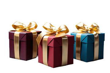 Christmas giving gift concept. Xmas gift box. Giving presents, happy birthday isolated on a Transparent background. Generative AI