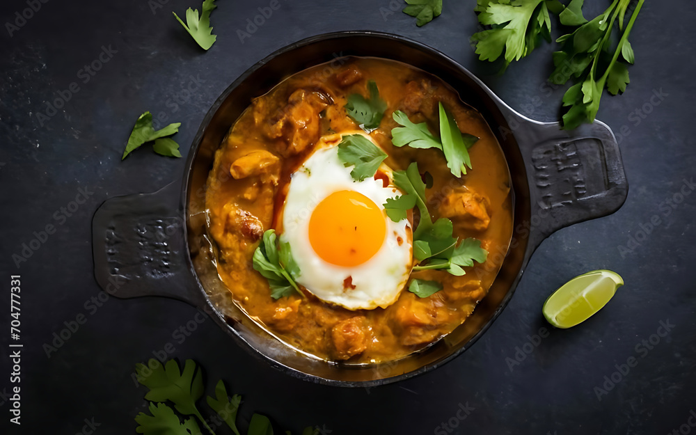 Wall mural Capture the essence of Egg Curry in a mouthwatering food photography shot - Wall murals