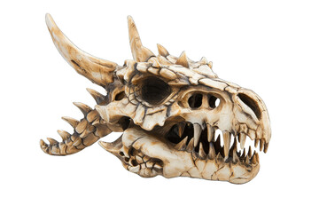 Fototapeta premium intricately designed with various sizes of horns and spikes protruding from the top and sides of the skull