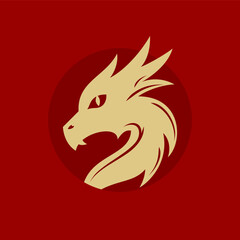 Chinese new year 2024, Year of dragon icon flat vector design