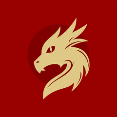 Chinese new year 2024, Year of dragon icon flat vector design