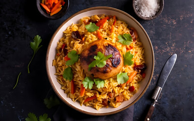 Capture the essence of Pulao in a mouthwatering food photography shot