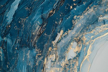 Original artwork photo of marble ink abstract art. High resolution photograph from exemplary original painting. Abstract painting was painted on HQ paper texture to create smooth marbling pattern. - obrazy, fototapety, plakaty