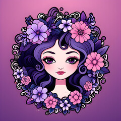 꽃과 사람, 헤어 스타일, 꽃으로 장식된 머리 모양