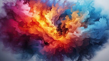 abstract background of colored smoke in water on a black background
