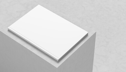 Book, Magazine, Catalogue mock up. Realistic book mock up isolated on white background. 3D illustration - 704784568