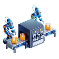 industrial robot 3d icon design