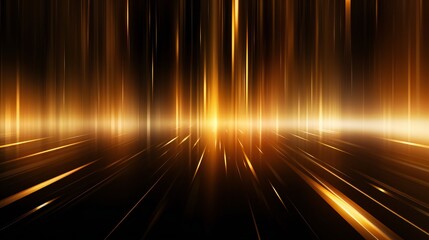 Fototapeta na wymiar Abstract glowing gold vertical lighting lines on dark background with lighting effect and sparkle with copy space for text. Luxury design style. Vector illustration