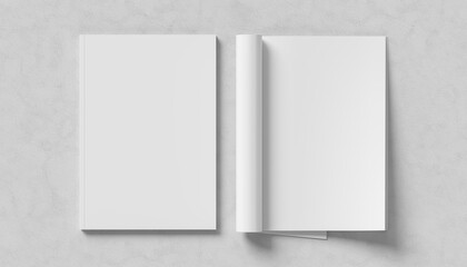 Book, Magazine, Catalogue mock up. Realistic book mock up isolated on white background. 3D illustration