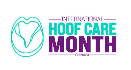 February is International Hoof Care Month background template. Holiday concept. background, banner, placard, card, and poster design template with text inscription and standard color. vector