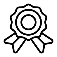 Medallion badge gold award icon or logo illustration outline black style