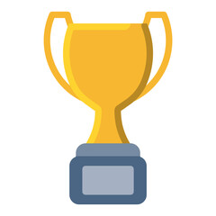 Trophy gold icon or logo illustration flat color style
