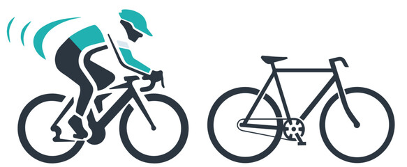 Vector Biking Logo Icon: Dynamic Cycling Emblem 
