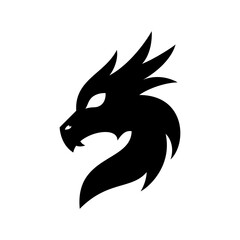 Black dragon animal logo icon vector design