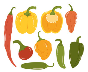 Vibrant Peppers Burst With Hues Of Red, Yellow, And Green, Creating A Vivid Mosaic Of Spice. Their Lively Colors