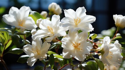 jasmine growing in garden at sunny day.