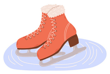 Female Ice Skates Are Specially Designed Footwear With Blades, Enabling Graceful Glides and Ice Recreational Activities