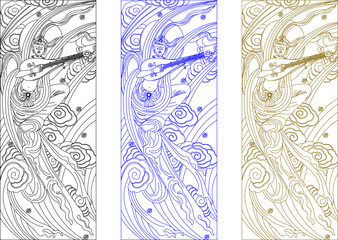 Vector sketch illustration of abstract traditional ethnic painting ornate design