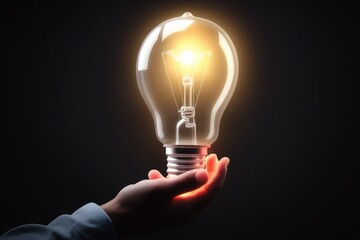 light bulb in hand, idea concept