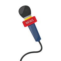 news microphone cartoon vector element design template