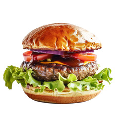 Burger on white transparent background 